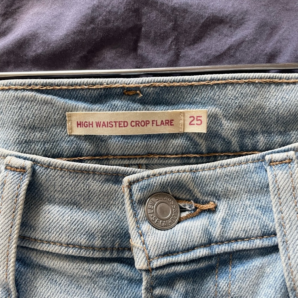 Levi’s Heigh Waisted Crop Straight Wide Leg Jeans - Picture 4 of 5
